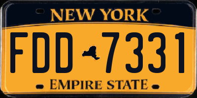 NY license plate FDD7331
