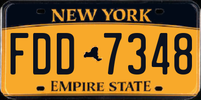 NY license plate FDD7348