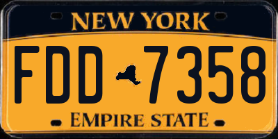 NY license plate FDD7358