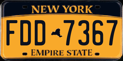 NY license plate FDD7367