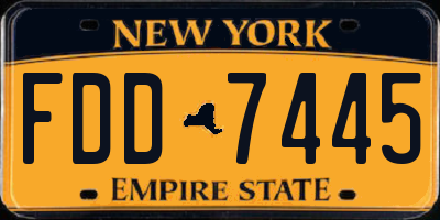 NY license plate FDD7445