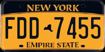 NY license plate FDD7455