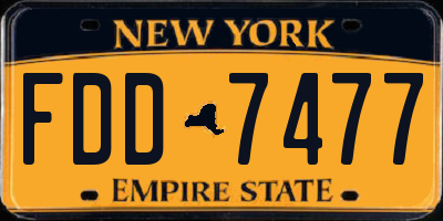 NY license plate FDD7477