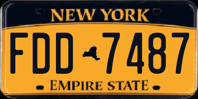 NY license plate FDD7487