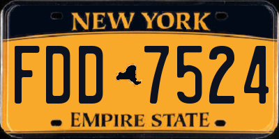 NY license plate FDD7524