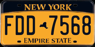 NY license plate FDD7568