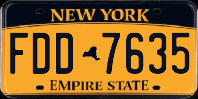 NY license plate FDD7635