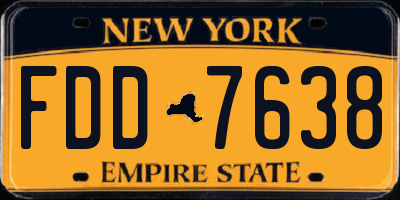 NY license plate FDD7638