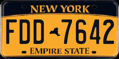 NY license plate FDD7642