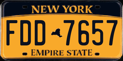 NY license plate FDD7657