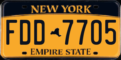 NY license plate FDD7705