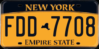 NY license plate FDD7708