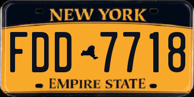 NY license plate FDD7718