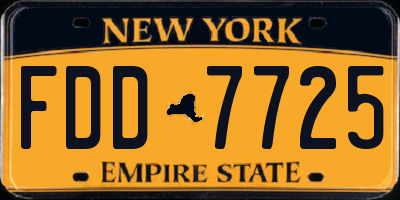 NY license plate FDD7725