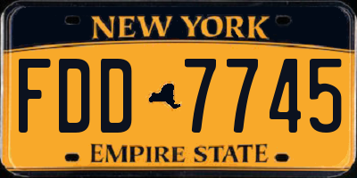 NY license plate FDD7745