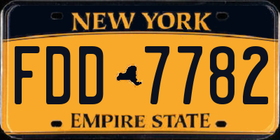 NY license plate FDD7782
