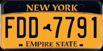 NY license plate FDD7791