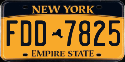 NY license plate FDD7825