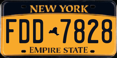 NY license plate FDD7828