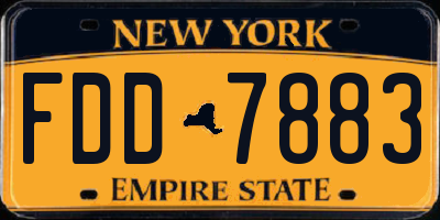 NY license plate FDD7883