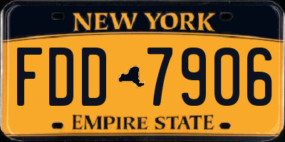 NY license plate FDD7906