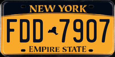 NY license plate FDD7907