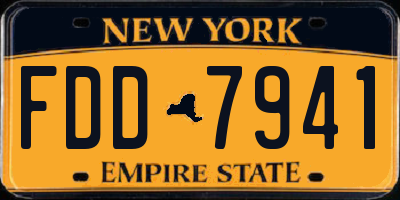 NY license plate FDD7941
