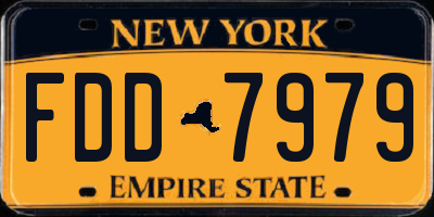 NY license plate FDD7979