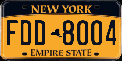 NY license plate FDD8004