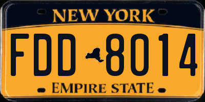 NY license plate FDD8014