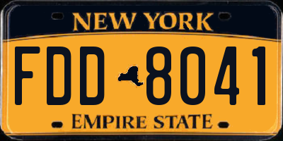 NY license plate FDD8041
