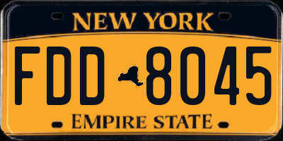 NY license plate FDD8045