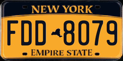 NY license plate FDD8079