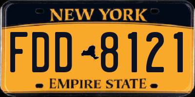 NY license plate FDD8121