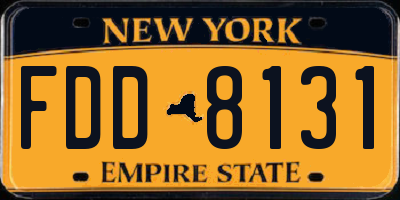 NY license plate FDD8131