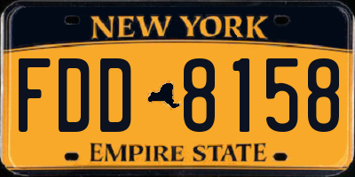 NY license plate FDD8158