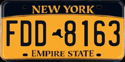NY license plate FDD8163