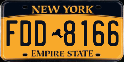 NY license plate FDD8166