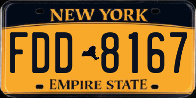 NY license plate FDD8167