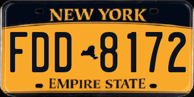 NY license plate FDD8172