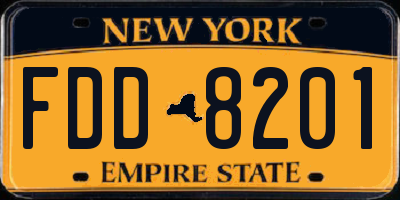 NY license plate FDD8201