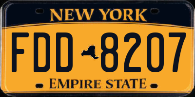 NY license plate FDD8207