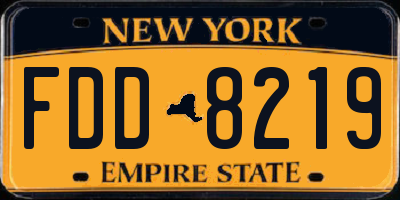NY license plate FDD8219