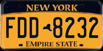 NY license plate FDD8232
