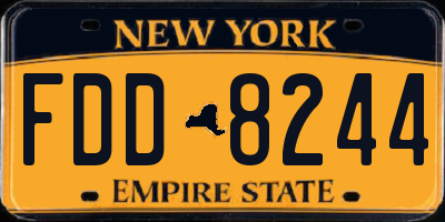 NY license plate FDD8244