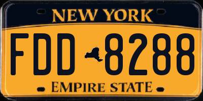NY license plate FDD8288
