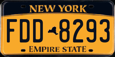 NY license plate FDD8293