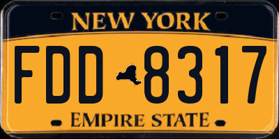 NY license plate FDD8317