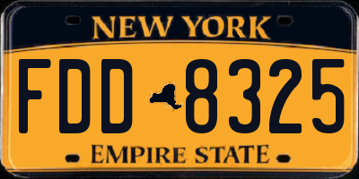 NY license plate FDD8325