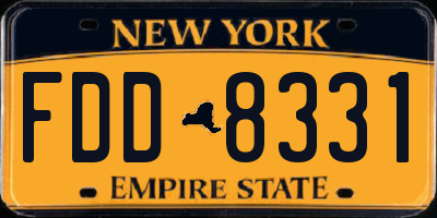 NY license plate FDD8331